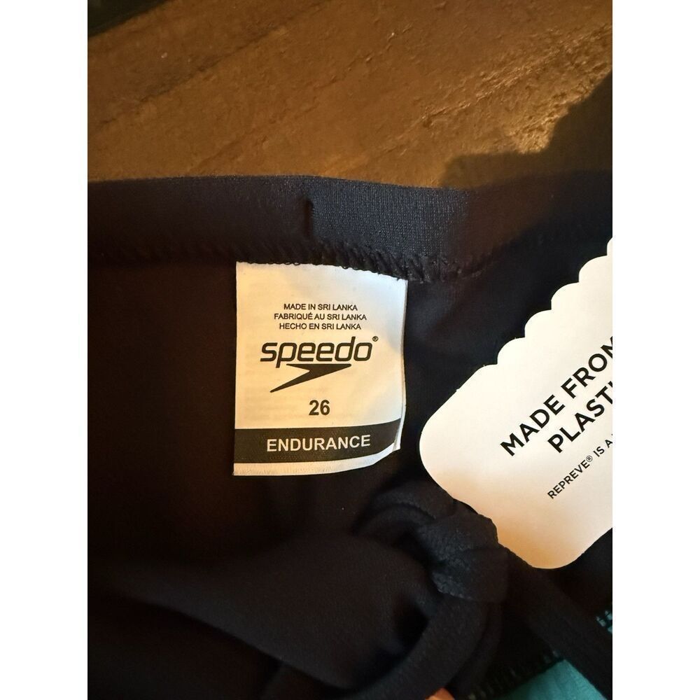 Speedo Endurance+ Swim Briefs Size 26 Black & Imperial Blue NWT MSRP $44.00 - Picture 4 of 4